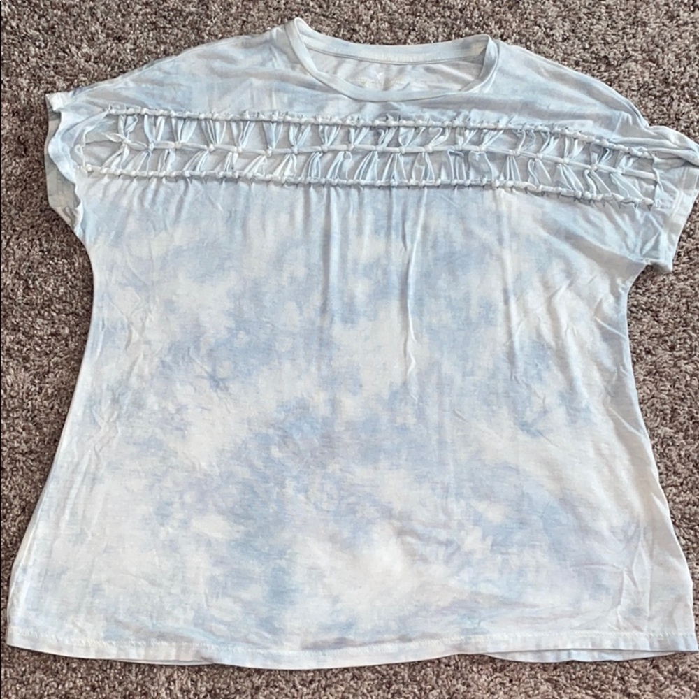 AE light blue tie dye top